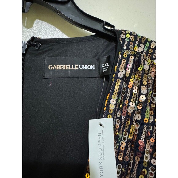 GABRIELLE UNION/NY&C LS SEQUENCED SPECIAL OCCASION DRESS NWT 2x - Picture 3 of 4